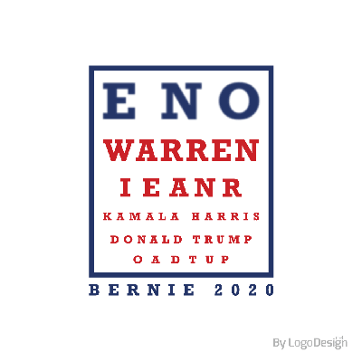 Bernie political logo 2020 eye test chart 