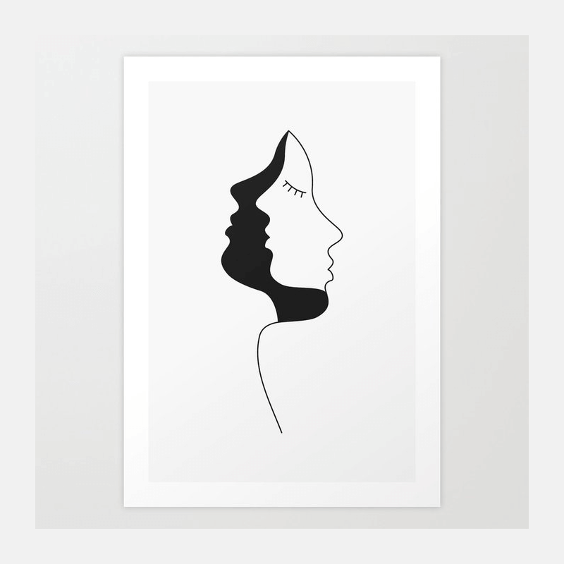 Minimal Negative Space Face Design 