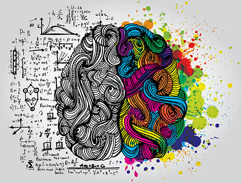 colorful brain logo illustration