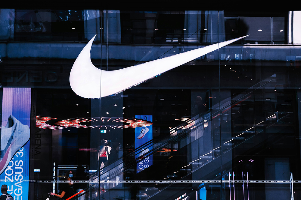 Colorful Nike logo, emphasizing new age marketing techniques