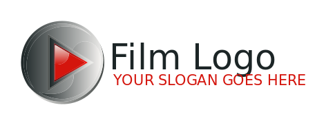 music logo 3d play button in circle with text