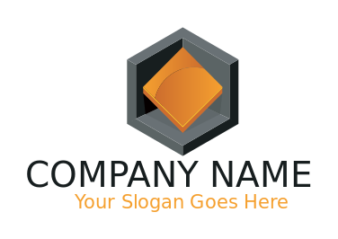 consulting logo 3d square in rhombus with text