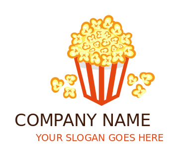 create a food logo bucket of popcorn