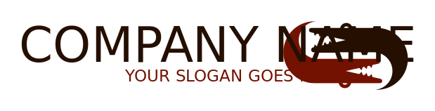 animal logo silhouette of abstract crocodiles