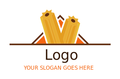 make a restaurant logo triangle with churros