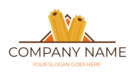 make a restaurant logo triangle with churros