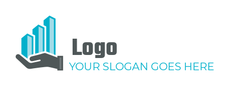 accounting logo of a finance bars in care hand