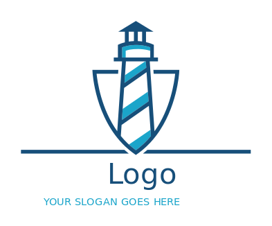 consulting logo a line art lighthouse in shield