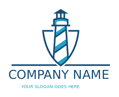 consulting logo a line art lighthouse in shield