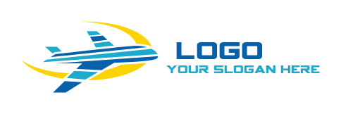 design a travel logo abstract air plane in front of swoosh 
