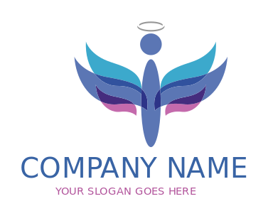 childcare logo abstract angel in colorful layers