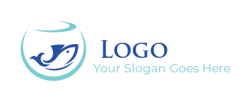 pet logo maker abstract aquarium fish in bowl