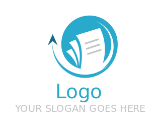 investment logo financial papers in swoosh