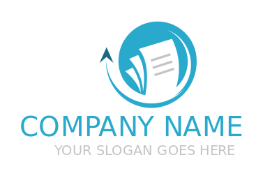 investment logo financial papers in swoosh