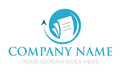 investment logo financial papers in swoosh