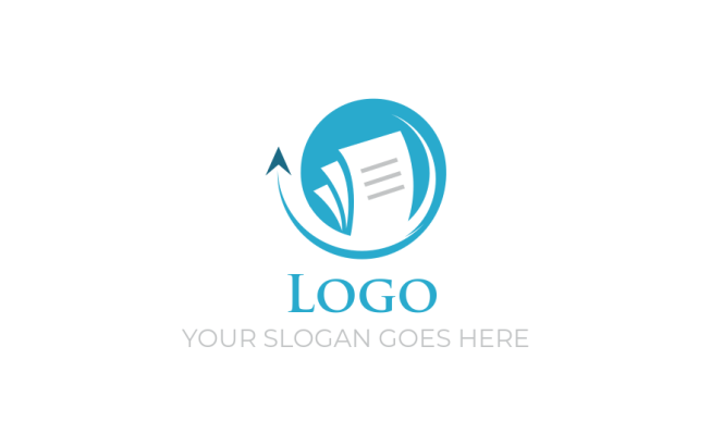 investment logo financial papers in swoosh