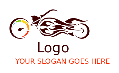 transportation logo motorcycle with speedometer