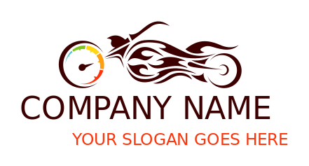 transportation logo motorcycle with speedometer