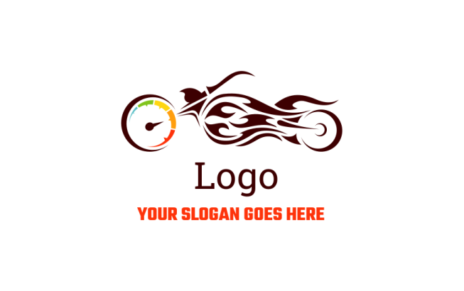 transportation logo icon abstract motorcycle with speedometer