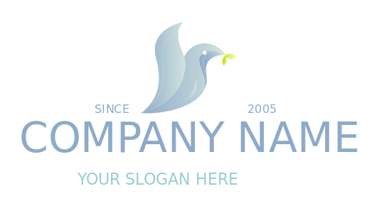 spirituality logo abstract bird holding leaves