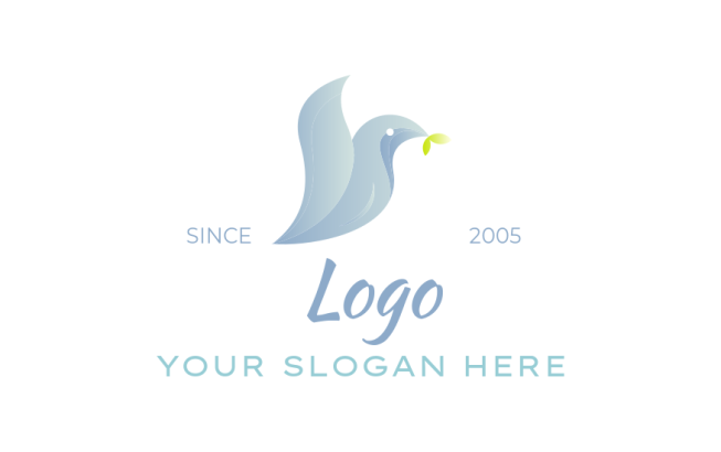 abstract bird holding leaves funeral home icon