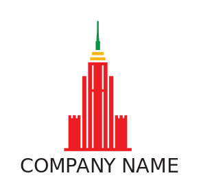 abstract building in red