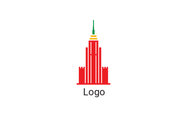 Building Logo Red abstract building in red | Logo Template by LogoDesign.Net