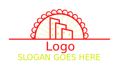 property logo abstract buildings under arc