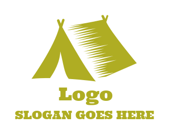travel logo image abstract camping tent