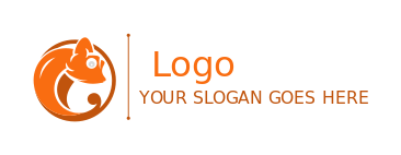 animal logo icon abstract chameleon in circle