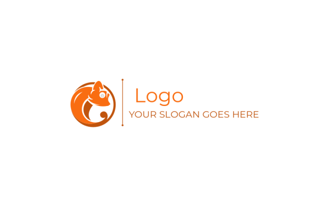 animal logo icon abstract chameleon in circle