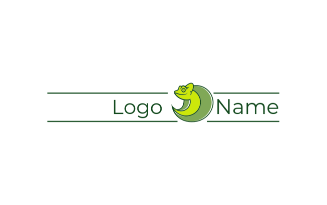 animal logo online abstract chameleon in circle