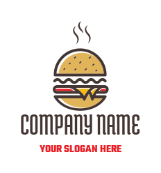 restaurant logo abstract hamburger steaming