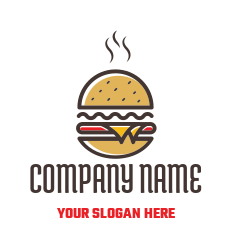 fast food logo PNG abstract hamburger steaming