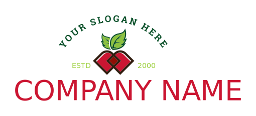 food logo template abstract cherries with leaves