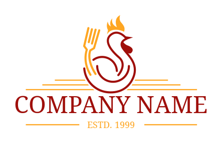 restaurant logo chicken with forks and flames