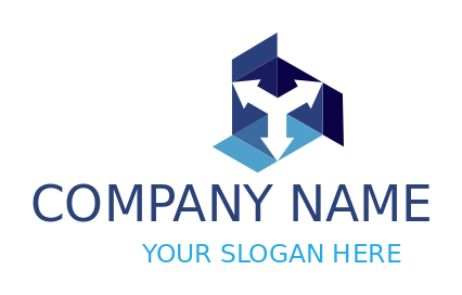 collection agency logo abstract arrows in box