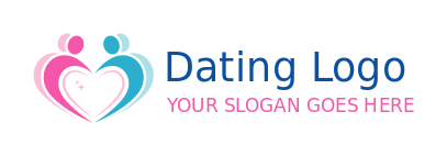 dating logo icon abstract couple forming heart shape