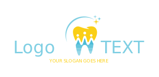 orthodontist logo swoosh over tooth crown
