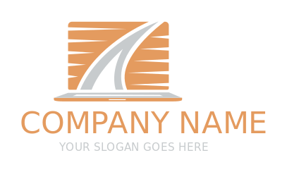 trade logo icon abstract driveway in laptop