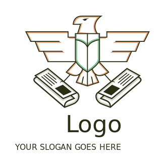 advertising logo abstract eagle on newspapers