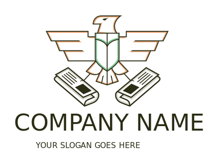 advertising logo abstract eagle on newspapers