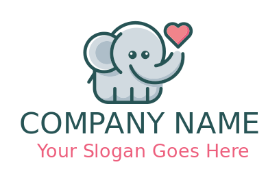 abstract elephant with heart