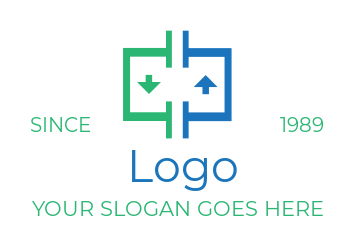 engineering logo abstract elevator doors