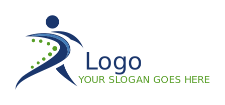 chiropractic logo abstract figure with dotted spine