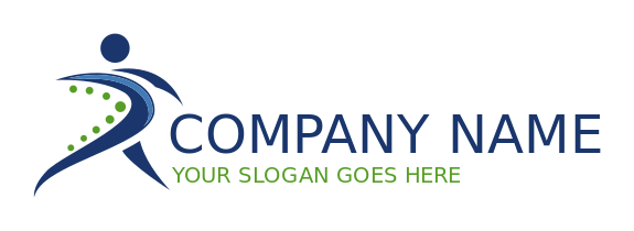 chiropractic logo abstract figure with dotted spine