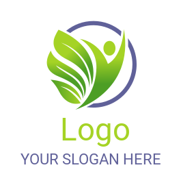 medical logo abstract figure with leaves