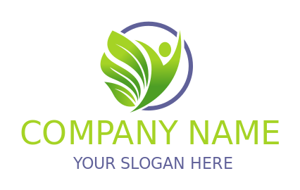 medical logo abstract figure with leaves