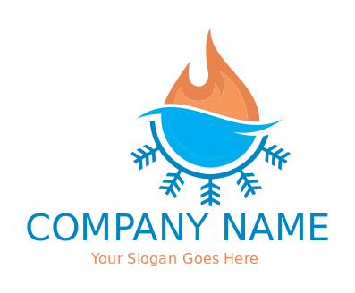 energy logo abstract fire water drop and snow