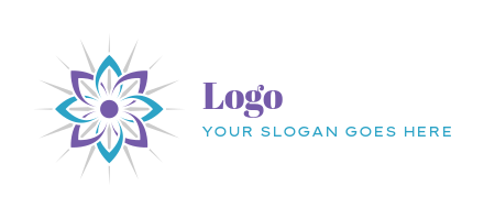 spa logo online abstract flower with rays